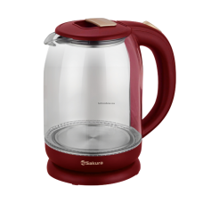 Чайник SAKURA SA-2709R PROMO стекл бордо подсв