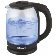 Чайник SAKURA SA-2709SPBK SUPER PROMO стекл чер точечн.подсв