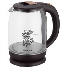 Чайник SAKURA SA-2709BR PROMO стекл коричн подсв