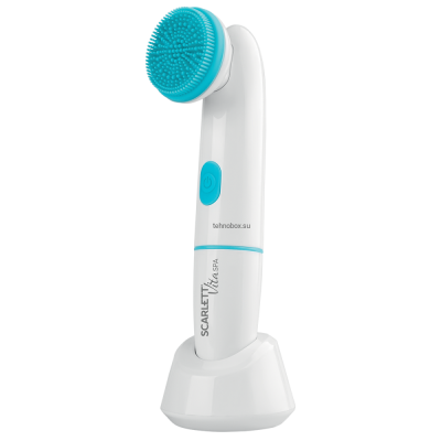 Щетка для чистки лица SCARLETT SC-CA301F05 (белый с голубым) купить по выгодной цене с доставкой в Луганске, Красный Луч в магазине Tehnobox