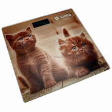 Весы напольные электр.DELTA D-9229 "Рыжие котята" 150кг.28×28см.